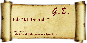 Gáti Dezső névjegykártya